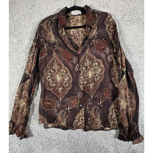 Steilmann Blouse Medium Sheer Paisley Vintage Y2K Old Money Classic Elegant